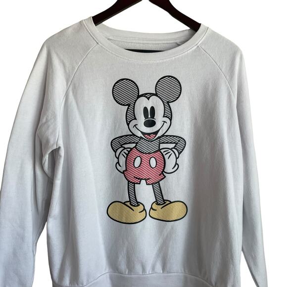 Disney Sweatshirt Juniors 19 2X White Fleece Mickey Mouse Graphic Sketch Cozy - Picture 6 of 10